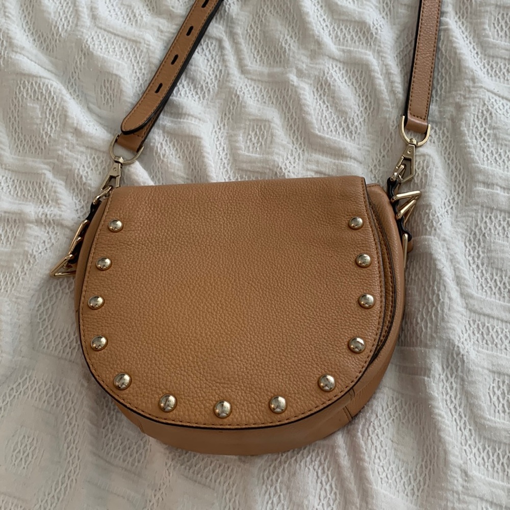 Rebecca mink off studded saddle bag